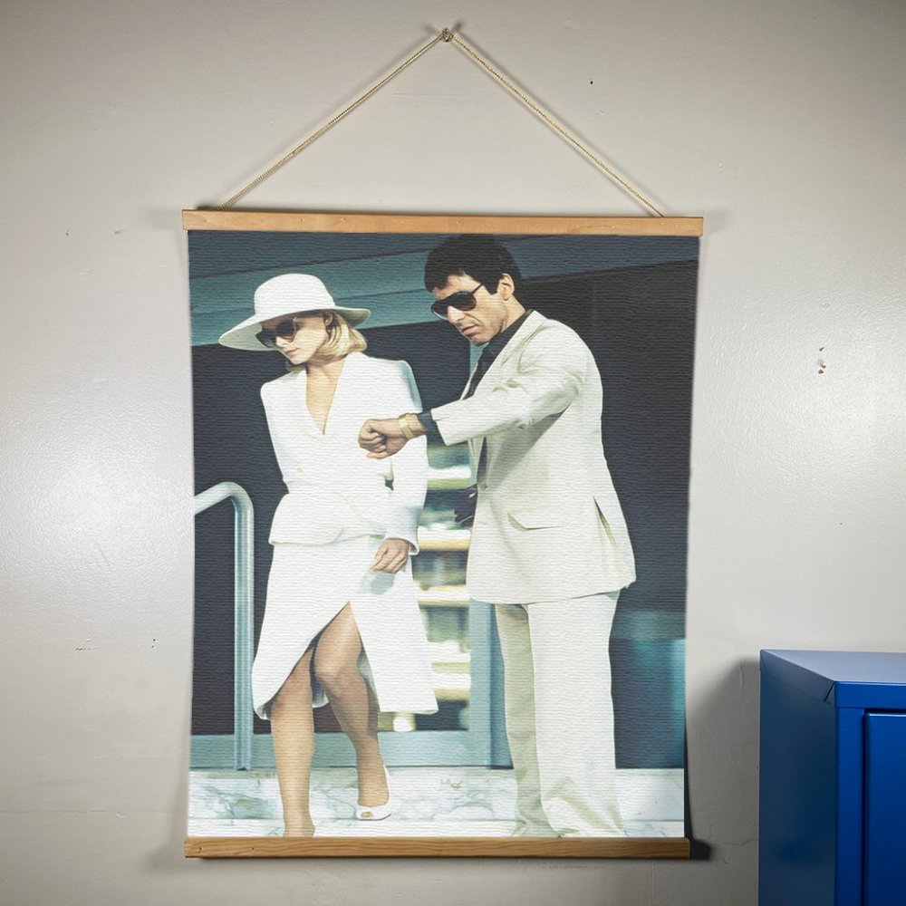 Scarface Tony Montana Canvas Wooden Hanger